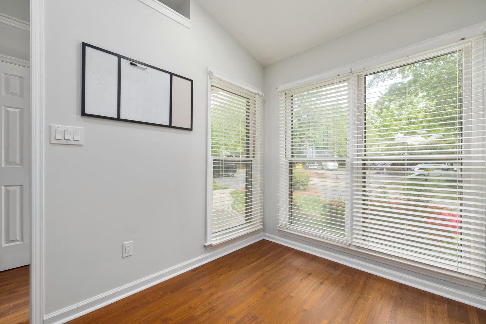 Fitted blinds in living room